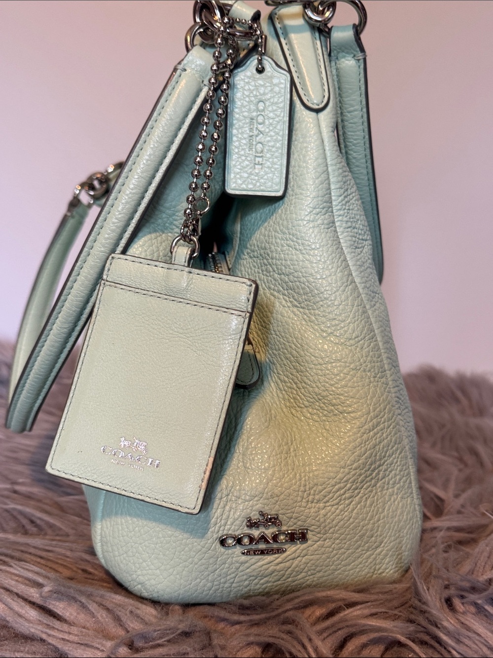 Vintage Coach Leather Hobo Shoulder Bag w/ ID Holder | Creed Patch